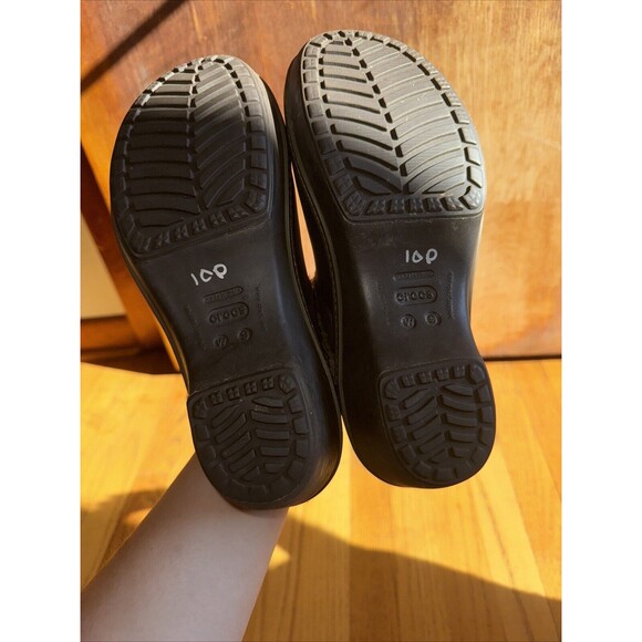 Crocs Cobblers Womens Faux Fur Lined Platform Clogs Size 9 Brown Rubber Casual - Picture 7 of 7